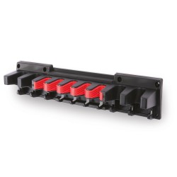 Supporti Ganci per Attrezzi da Garage Officina | 12,8x59,7x11,8 cm | Portata 15 Kg | Nero | in Plastica